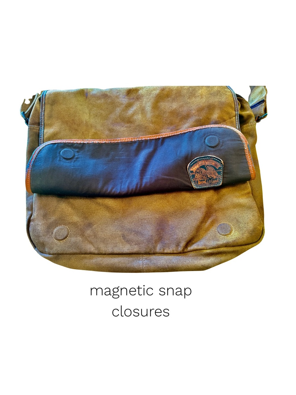 BED|STU Large Canvas Messenger Bag w/Leather Trim - Picture 5 of 12
